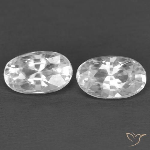 Pedras preciosas de Zircão Branco natural de 0.83 ct, oval, VVS