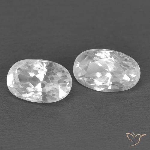 Pedras preciosas de Zircão Branco natural de 0.80 ct, oval, VVS