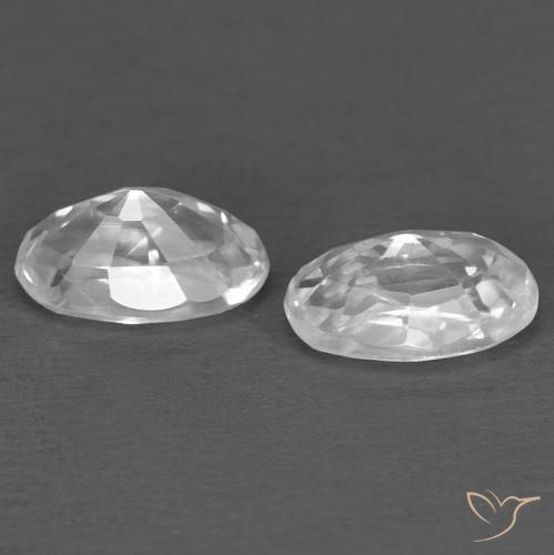 Pedras preciosas de Zircão Branco natural de 0.80 ct, oval, VVS