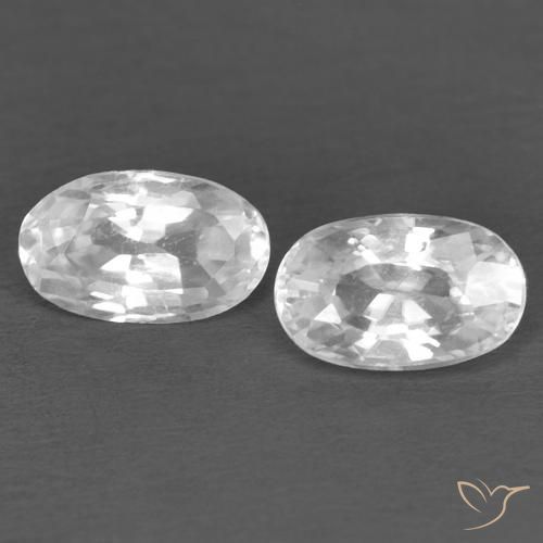 0.76ctw Natural Branco Zircão, oval, VVS