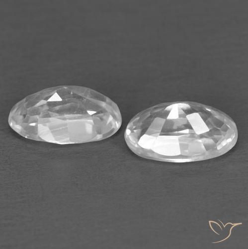 Pedras preciosas de Zircão Branco natural de 0.76 ct, oval, VVS