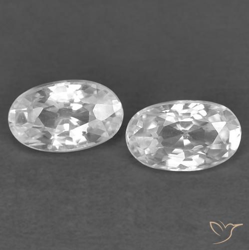 0.76ctw Natural Branco Zircão, oval, VVS