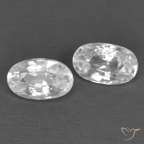 Pedras preciosas de Zircão Branco natural de 0.76 ct, oval, VVS