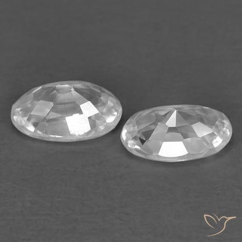Pedras preciosas de Zircão Branco natural de 0.76 ct, oval, VVS