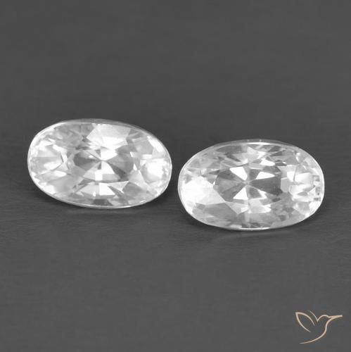 0.97ctw Natural Branco Zircão, oval, VVS-VS