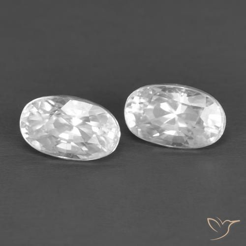 Pedras preciosas de Zircão Branco natural de 0.97 ct, oval, VVS-VS