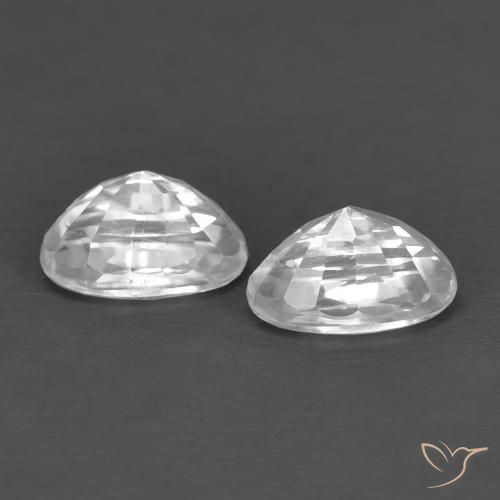 Pedras preciosas de Zircão Branco natural de 0.97 ct, oval, VVS-VS