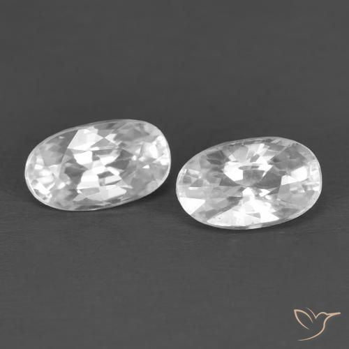 0.90ctw Natural Branco Zircão, oval, VVS