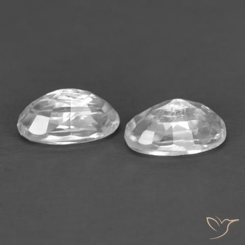 Pedras preciosas de Zircão Branco natural de 0.90 ct, oval, VVS