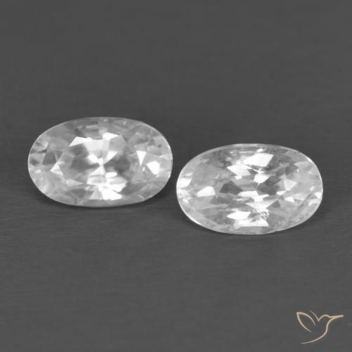 0.81ctw Natural Branco Zircão, oval, VVS