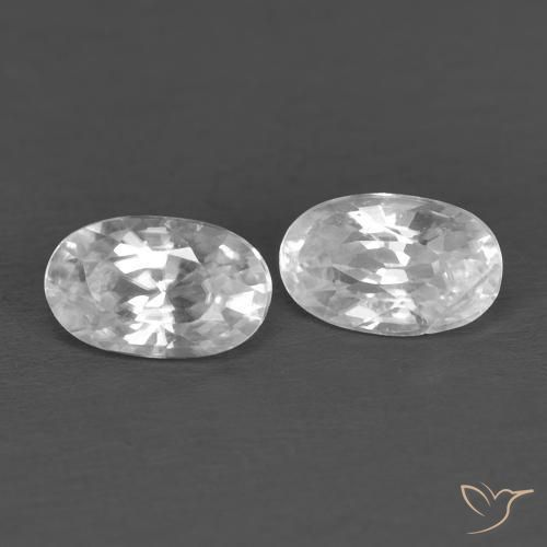 Pedras preciosas de Zircão Branco natural de 0.81 ct, oval, VVS