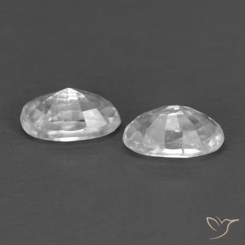 Pedras preciosas de Zircão Branco natural de 0.81 ct, oval, VVS