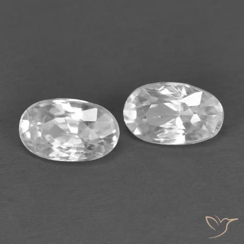 0.79ctw Natural Branco Zircão, oval, VVS