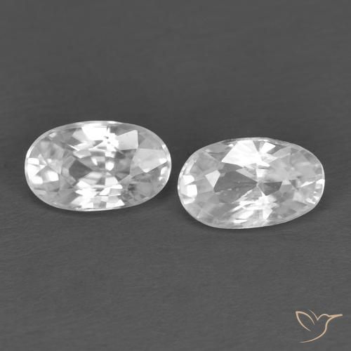 Pedras preciosas de Zircão Branco natural de 0.79 ct, oval, VVS