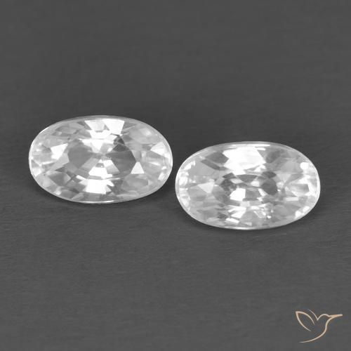 0.83ctw Natural Branco Zircão, oval, VVS