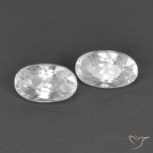 Pedras preciosas de Zircão Branco natural de 0.83 ct, oval, VVS