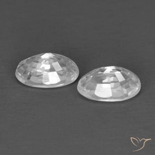 Pedras preciosas de Zircão Branco natural de 0.83 ct, oval, VVS