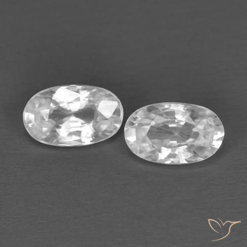 0.73ctw Natural Branco Zircão, oval, VVS
