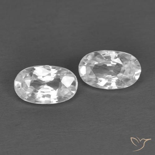 Pedras preciosas de Zircão Branco natural de 0.73 ct, oval, VVS