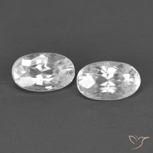 0.84ctw Natural Branco Zircão, oval, VVS