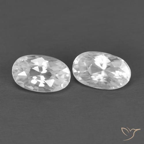 Pedras preciosas de Zircão Branco natural de 0.84 ct, oval, VVS