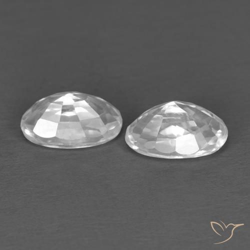 Pedras preciosas de Zircão Branco natural de 0.84 ct, oval, VVS