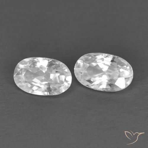 Pedras preciosas de Zircão Branco natural de 0.74 ct, oval, VVS