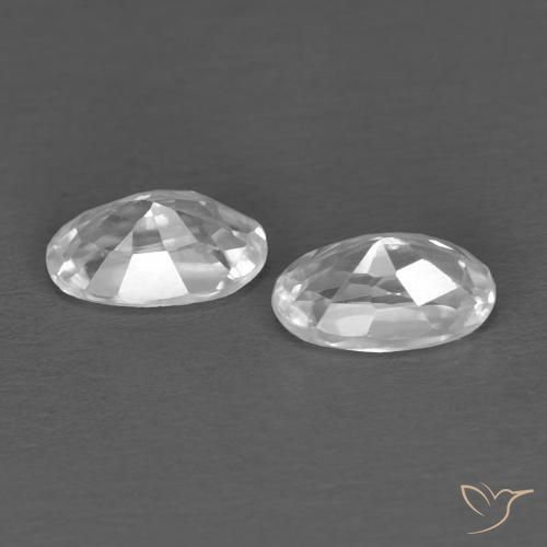 Pedras preciosas de Zircão Branco natural de 0.74 ct, oval, VVS