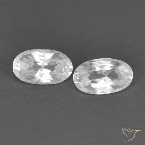 0.73ctw Natural Branco Zircão, oval, VVS