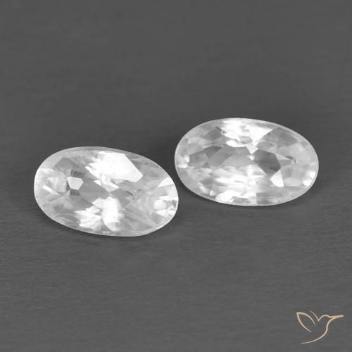 Pedras preciosas de Zircão Branco natural de 0.73 ct, oval, VVS