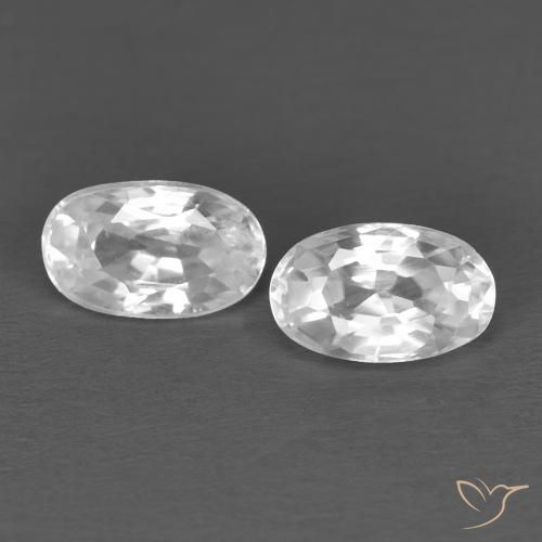 0.79ctw Natural Branco Zircão, oval, VVS
