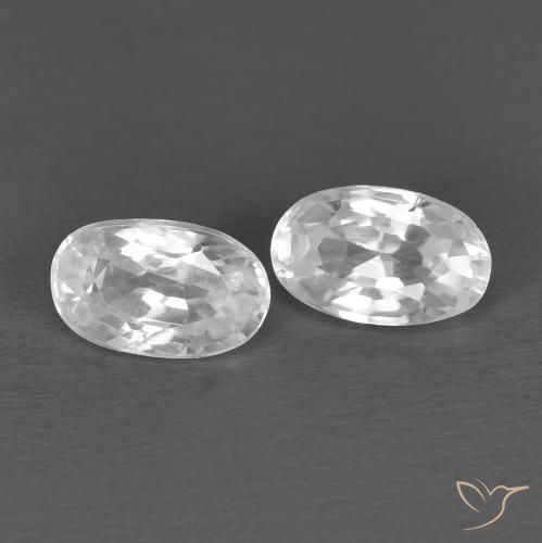 Pedras preciosas de Zircão Branco natural de 0.79 ct, oval, VVS