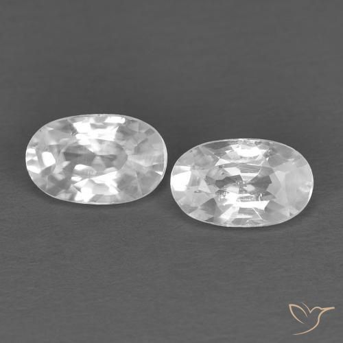 0.74ctw Natural Branco Zircão, oval, VVS