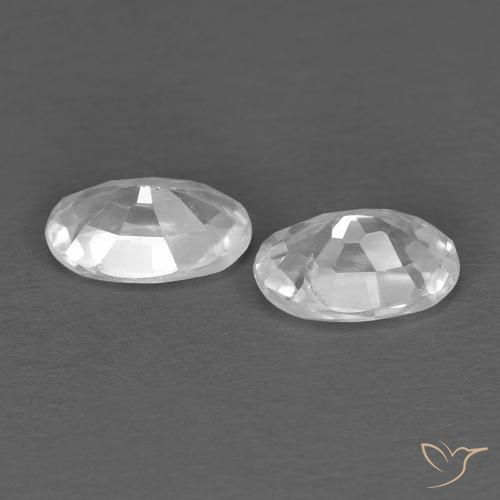Pedras preciosas de Zircão Branco natural de 0.74 ct, oval, VVS