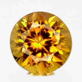Zircão amarelo natural 1,58ct, corte redondo, IF