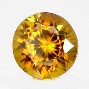 Zircão amarelo natural 1,58ct, corte redondo, IF