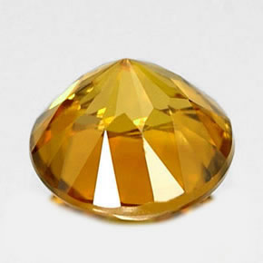 Zircão amarelo natural 1,58ct, corte redondo, IF