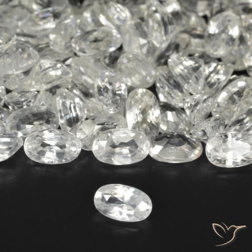 Zircão branco quente Natural 0.39ct, oval, VVS-VS