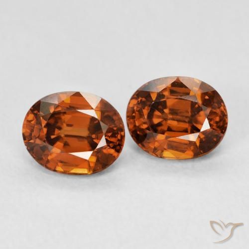 Pedras preciosas de Zircão laranja avermelhado natural de 2.13 ct, oval, VVS