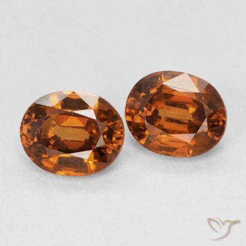Pedras preciosas de Zircão âmbar laranja natural de 2.06 ct, oval, VVS