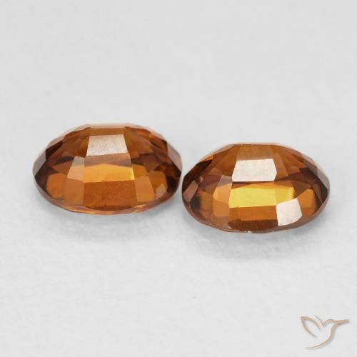 Pedras preciosas de Zircão âmbar laranja natural de 2.06 ct, oval, VVS