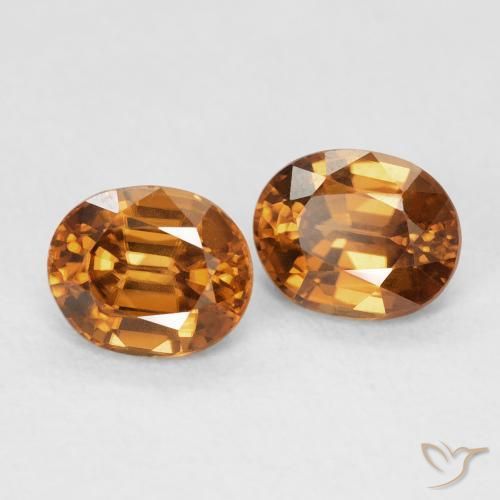 2.03ctw Natural Medium Dark-Orange Zircão, oval, VVS