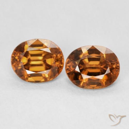 Pedras preciosas de Zircão Medium Dark-Orange natural de 2.03 ct, oval, VVS
