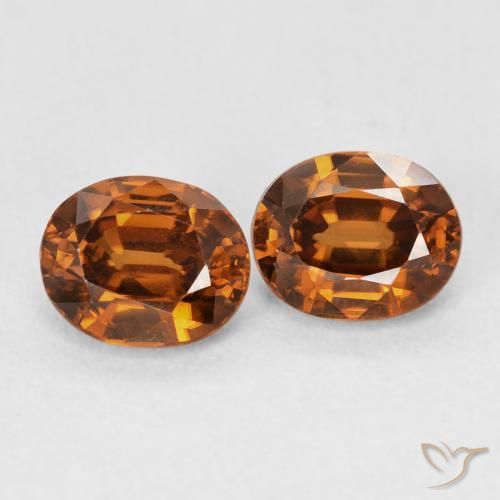 Pedras preciosas de Zircão Medium Dark-Orange natural de 2.14 ct, oval, VVS