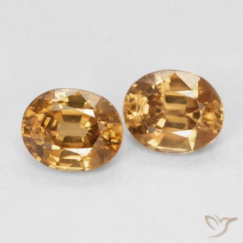 Pedras preciosas de Zircão Laranja Profundo natural de 1.99 ct, oval, VVS