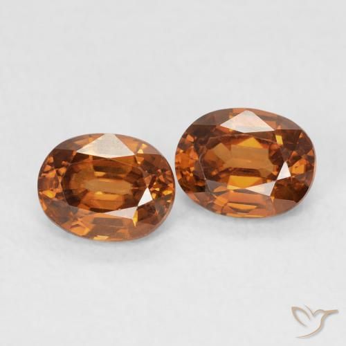 Pedras preciosas de Zircão Laranja Profundo natural de 1.22 ct, oval, VVS-VS