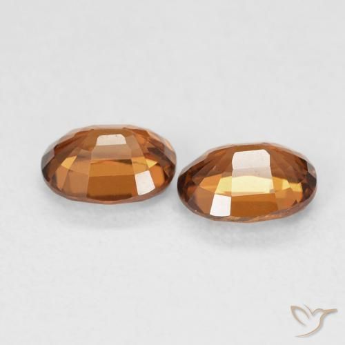Pedras preciosas de Zircão Laranja Profundo natural de 1.22 ct, oval, VVS-VS