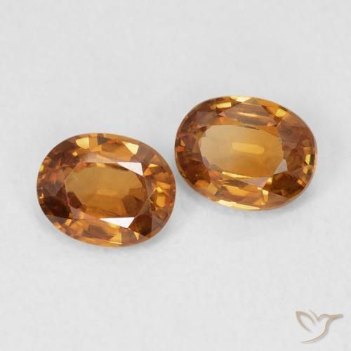 Pedras preciosas de Zircão Laranja Médio natural de 1.12 ct, oval, VVS-VS