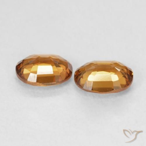 Pedras preciosas de Zircão Laranja Médio natural de 1.12 ct, oval, VVS-VS