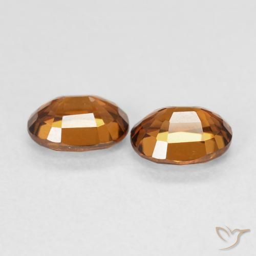 Pedras preciosas de Zircão Medium Dark-Orange natural de 1.19 ct, oval, VVS-VS